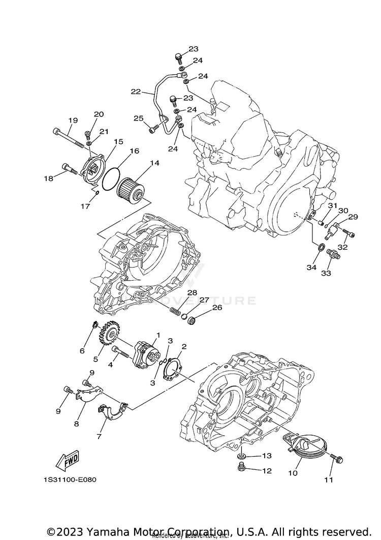 Oil Pump RAPTOR 700R SE CAL - YFM70RCCRB - 2024 Schematic