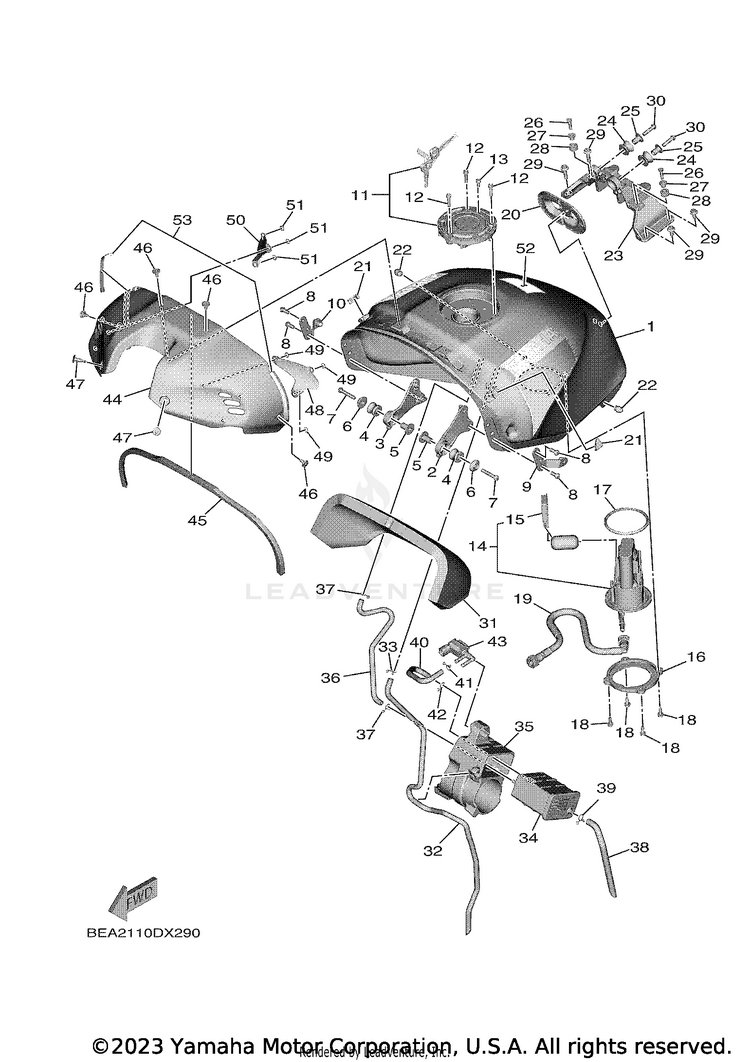 Fuel Tank 2 (For Cal) XSR900 - XSR900NCB - 2022 Schematic