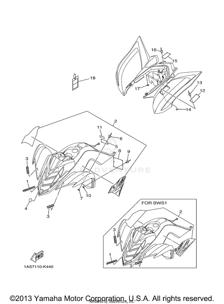 Emblem Label 1 RAPTOR 700R - YFM7RAL - 2011 Schematic
