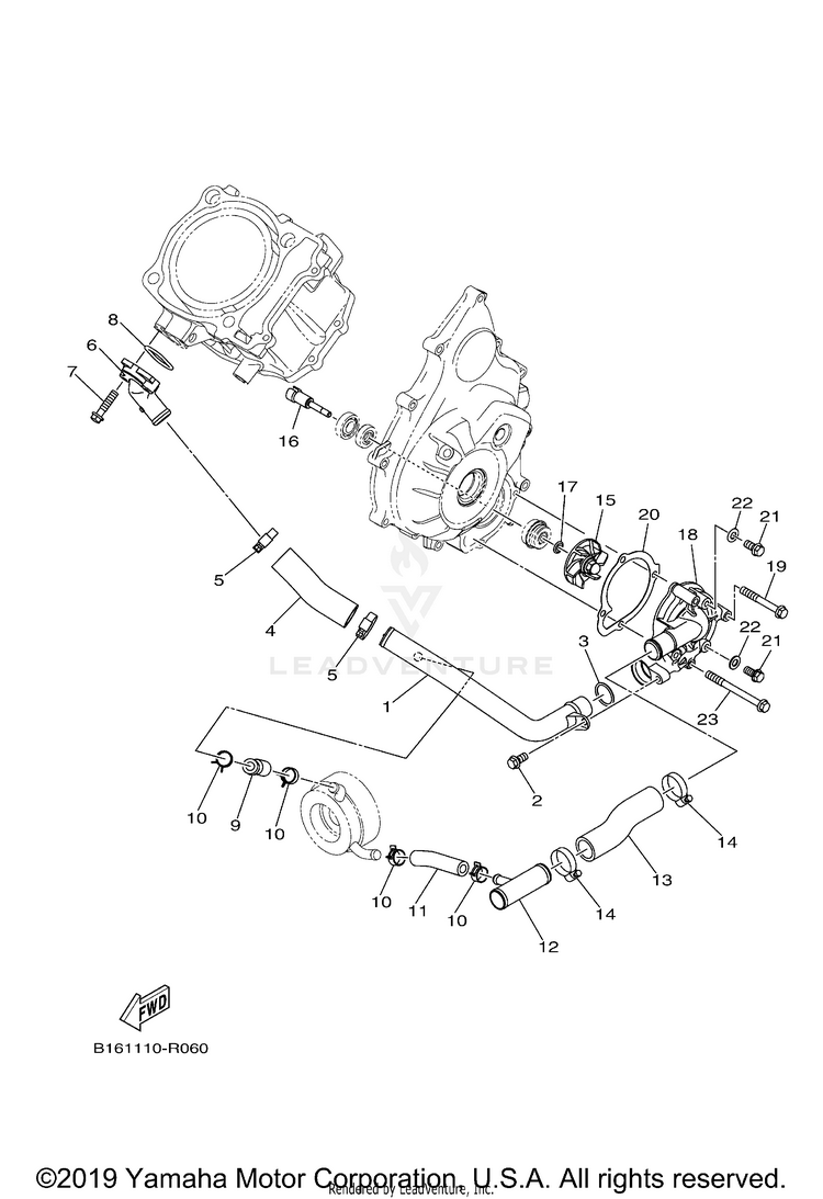 Water Pump KODIAK 700 - YFM70KDXJG - 2018 Schematic