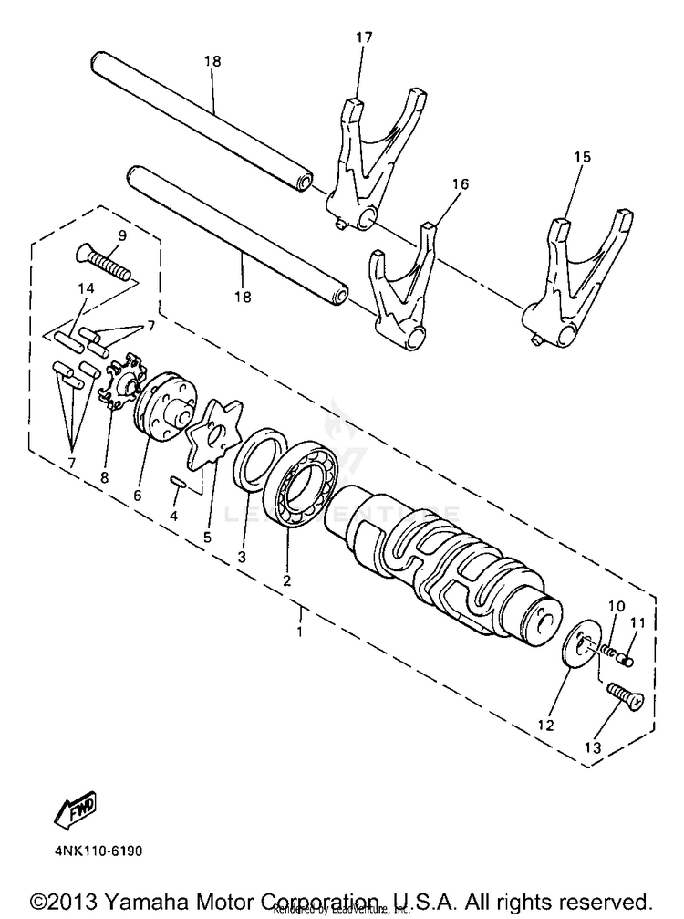 Shift Cam Fork Schematic