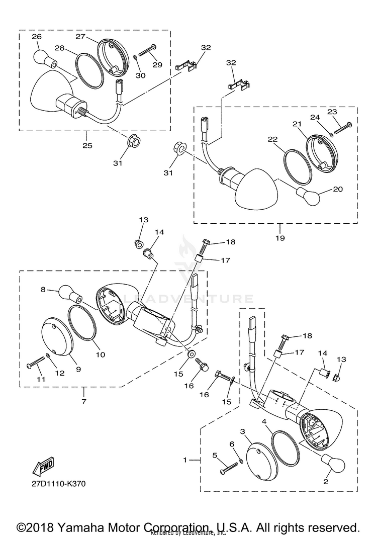 Flasher Light STRYKER - XVS13CECGY - 2014 Schematic