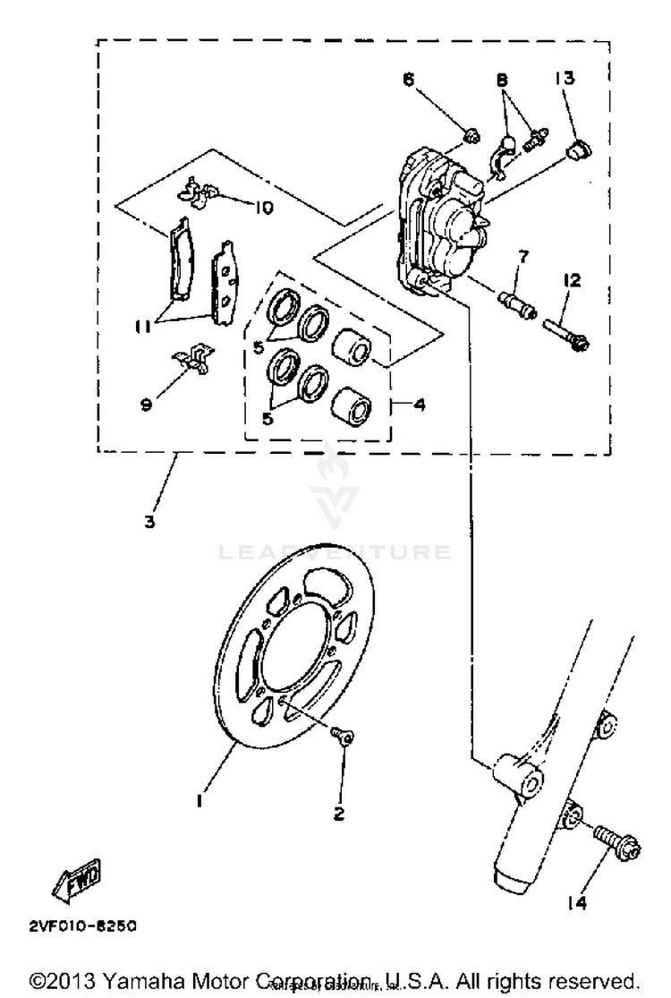 Front Brake Caliper Schematic