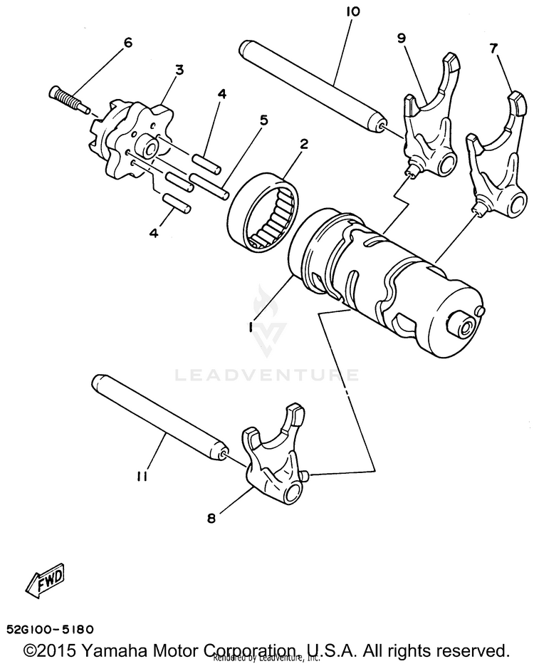 Shift Cam - Shift Fork Schematic