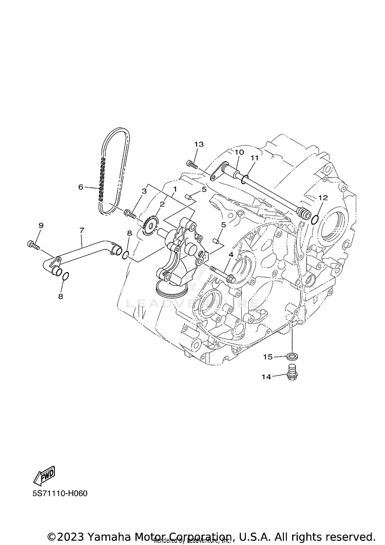 Oil Pump BOLT R SPEC CA - XVS95CECGR - 2014 Schematic