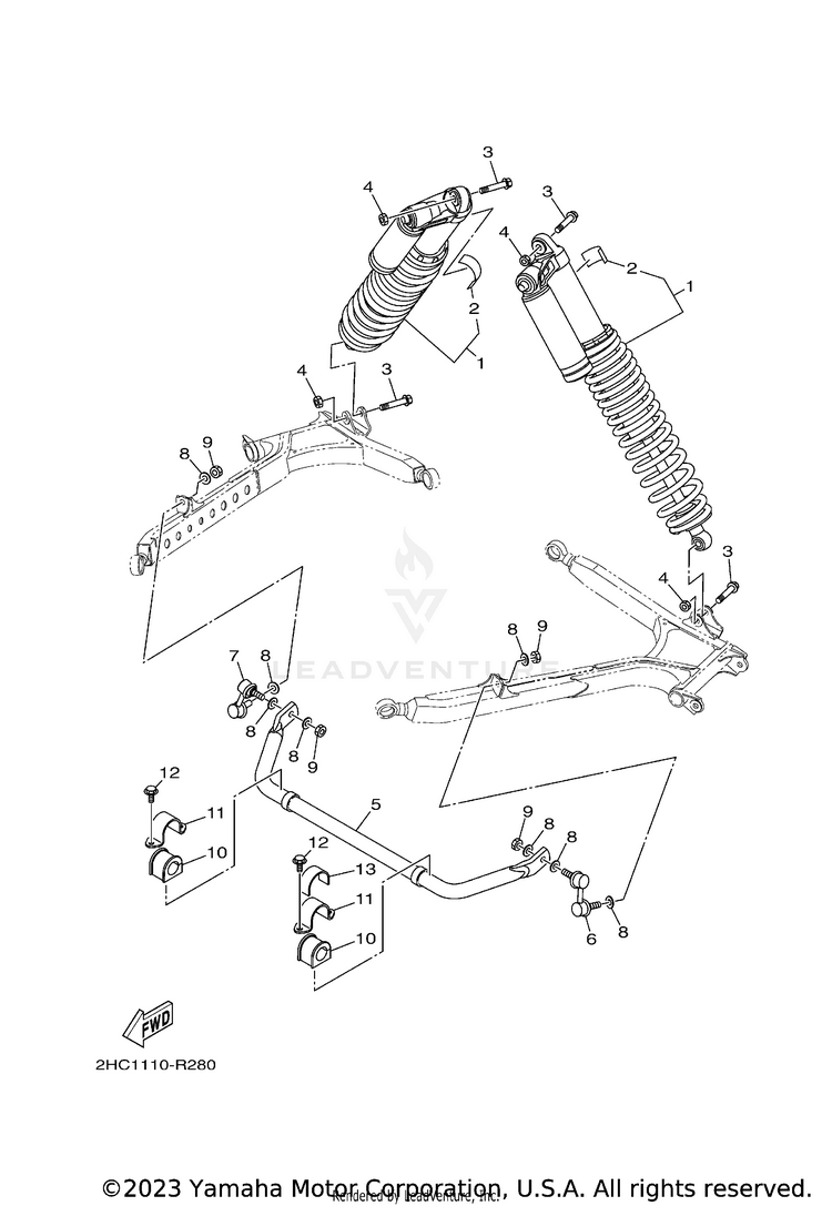 Rear Suspension YXZ100R EPS SS - YXZ10YEXJD - 2018 Schematic