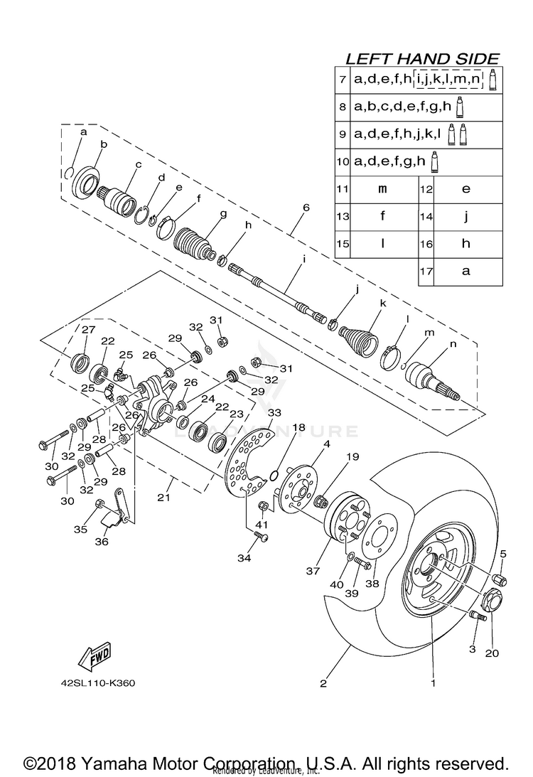 Rear Wheel 700 SPORT EDITION 1R - YXR7FSPD - 2013 Schematic