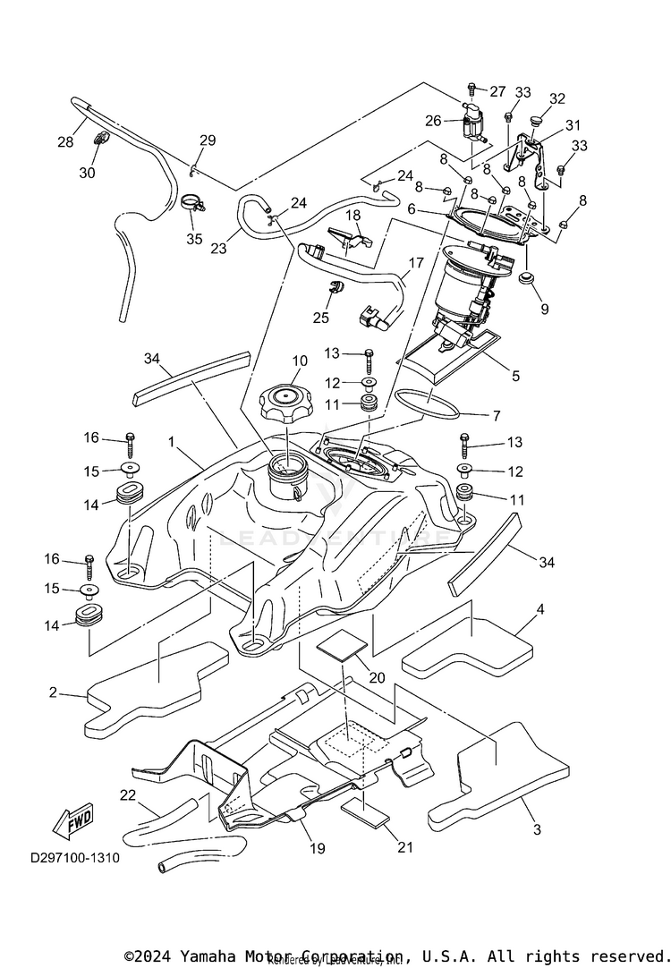 Fuel Tank KODIAK 450 - YFM45KDXTG - 2026 Schematic