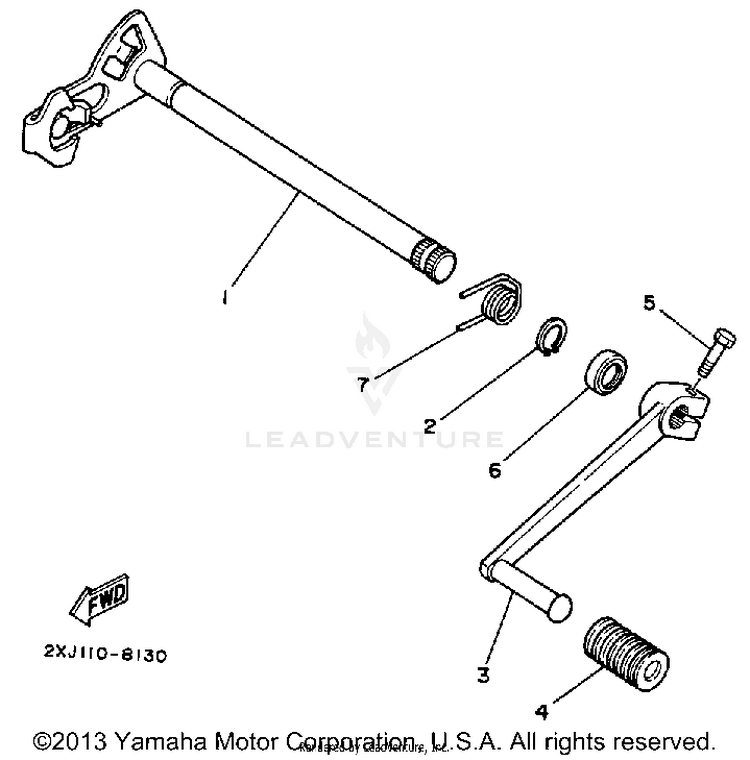 Shift Shaft BLASTER - YFS200B - 1991 Schematic