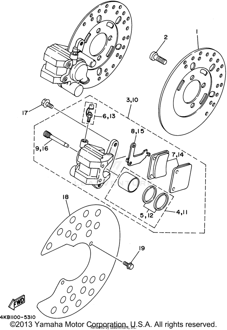 Front Brake Caliper Schematic