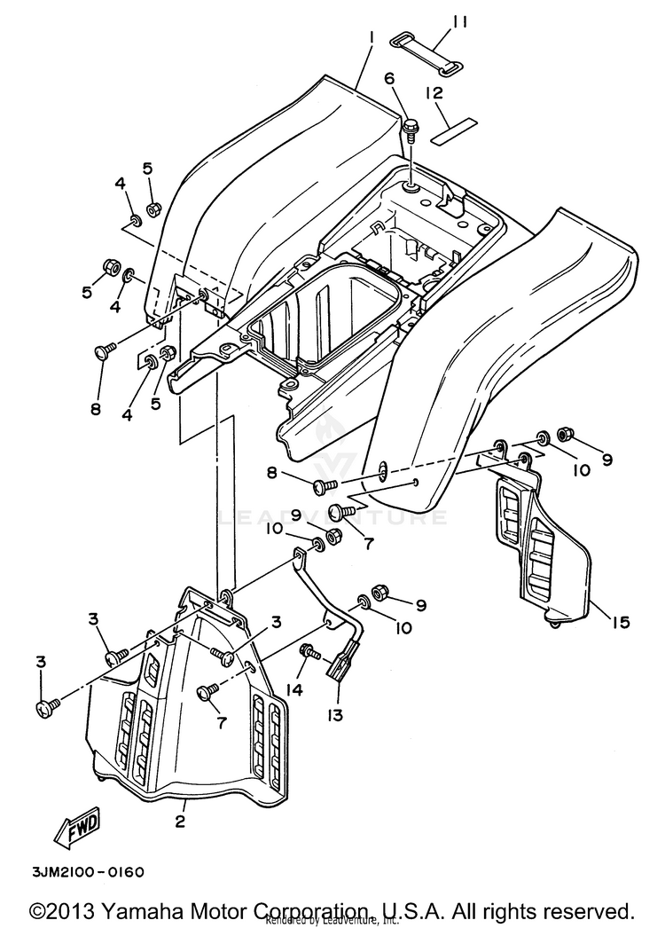 Rear Fender BLASTER - YFS200H - 1996 Schematic