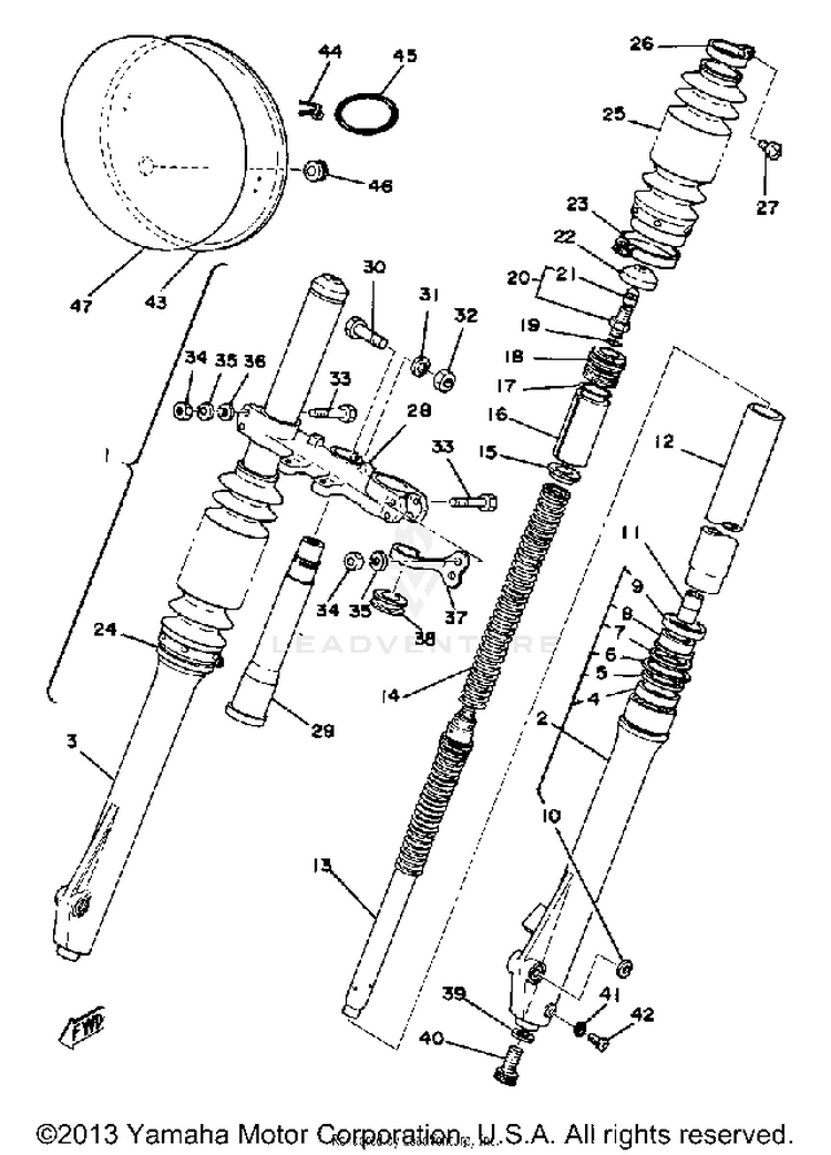 Front Fork Yz125d Schematic