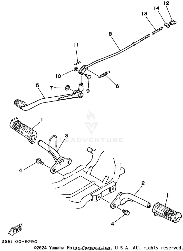 Stand - Footrest Schematic