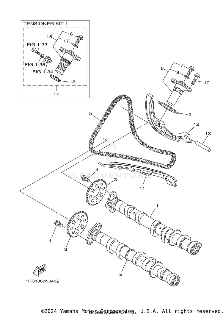Camshaft Chain FJ09 CA - FJ09FCGY - 2015 Schematic