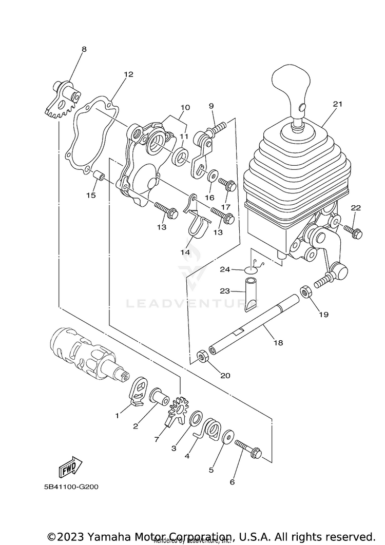 Shift Shaft RHINO 700 FI  SPECIA - YXR7FSEYB - 2009 Schematic
