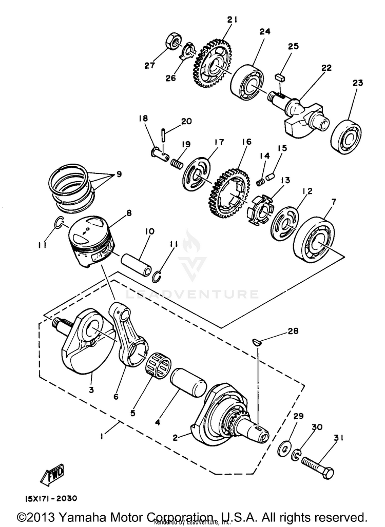 Crankshaft Piston Schematic