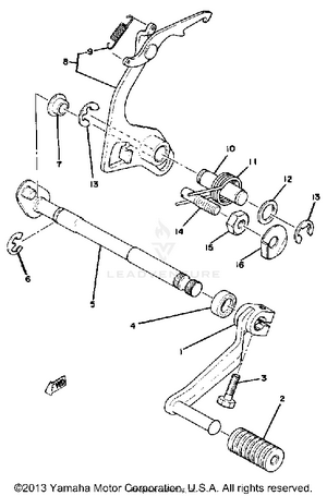 Shift Shaft Yz125e - F Schematic
