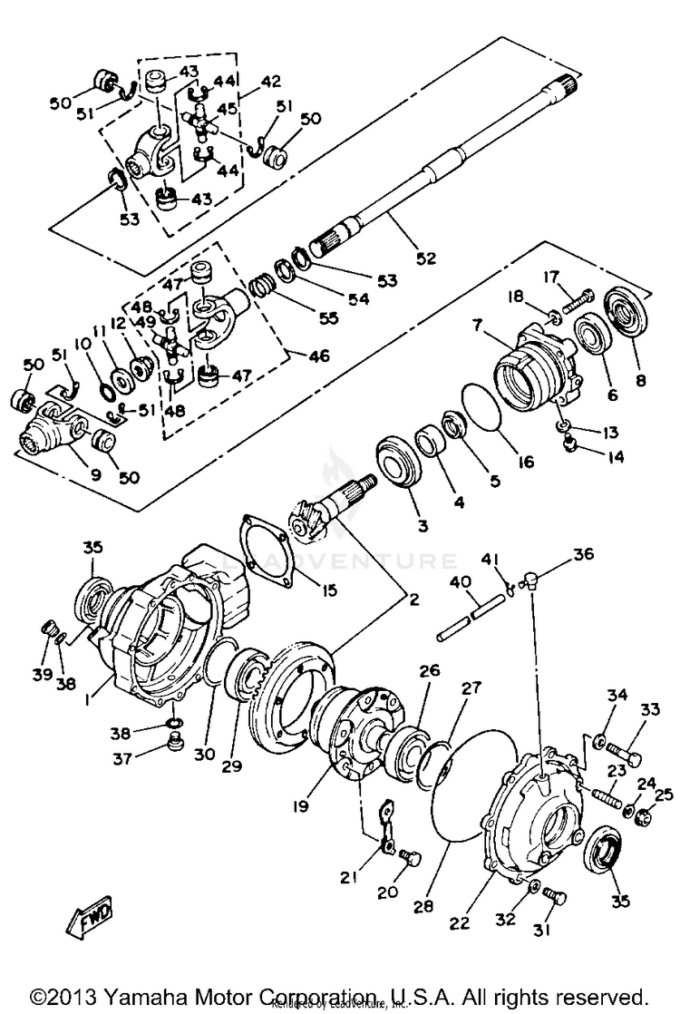 Front Differential BIG BEAR 4WD - YFM350FWB - 1991 Schematic