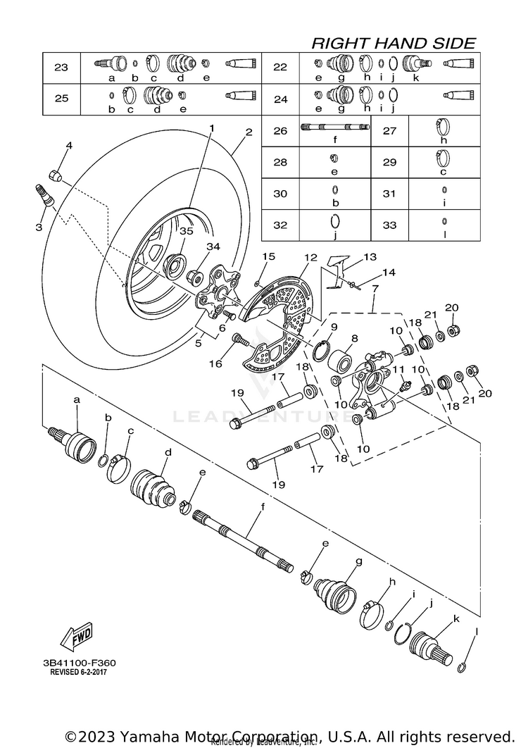 Rear Wheel 2 GRIZZLY 700  DUCKS - YFM7FGPDUW - 2007 Schematic