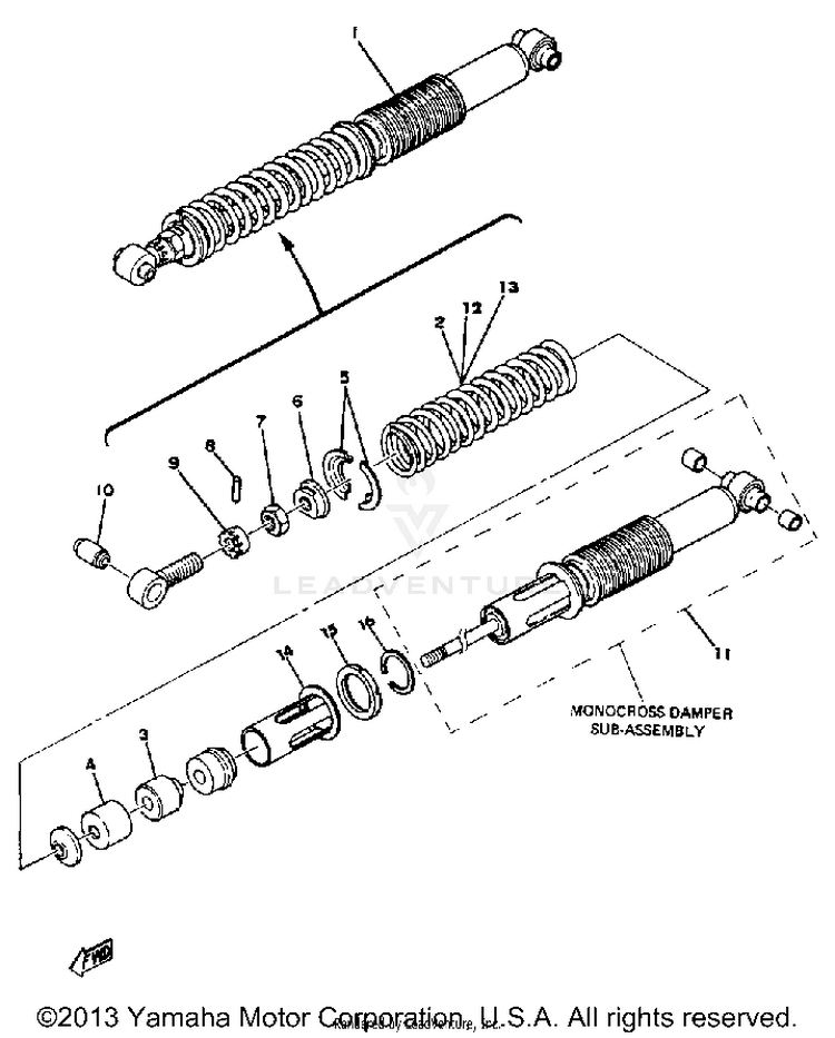 Rear Cushion Yz125d Schematic