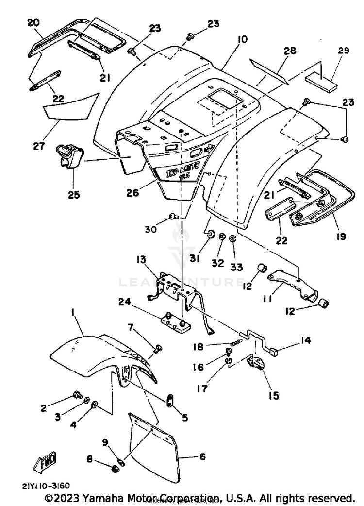 Front Fender - Rear Fender Schematic