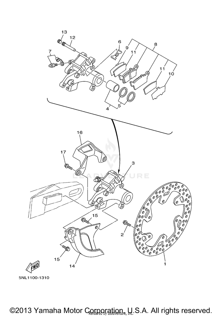 Rear Brake Caliper Schematic
