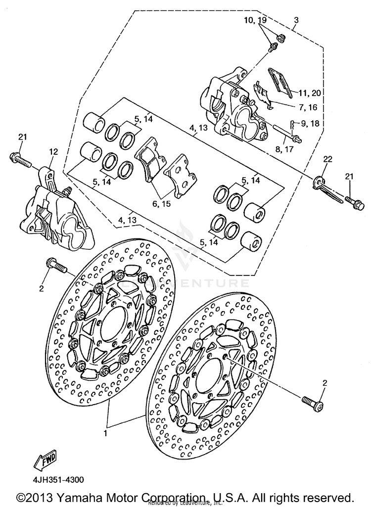 Front Brake Caliper Schematic