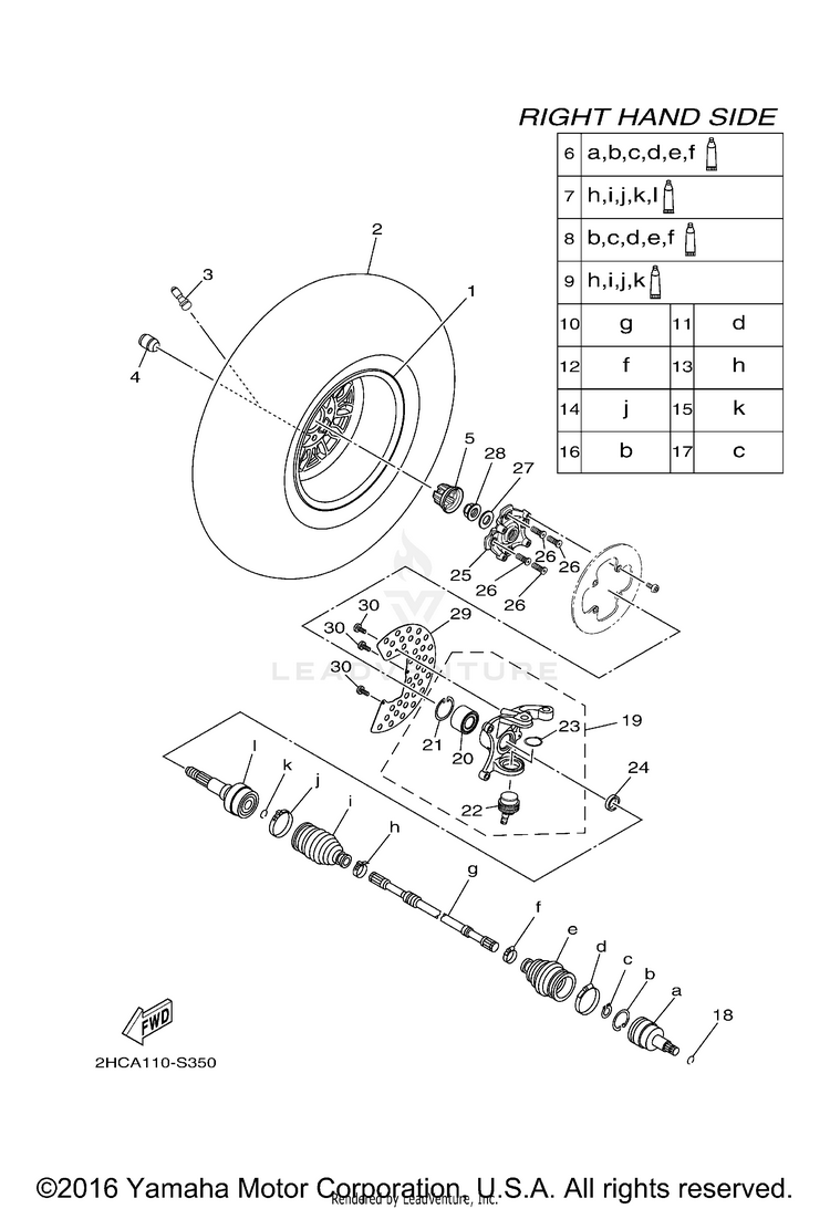 Front Wheel 2 YXZ1000R EPS - YXZ10YMXHO - 2017 Schematic