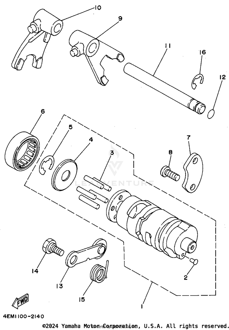 Shift Cam - Shift Fork Schematic