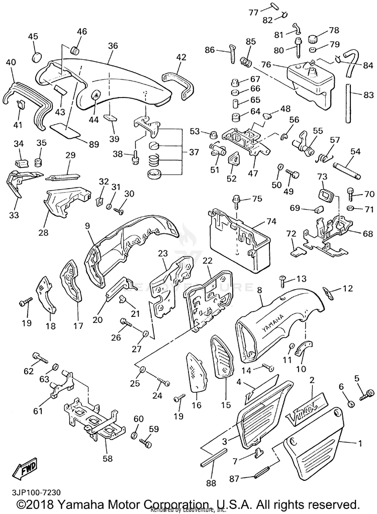 Side Cover V-MAX - VMX1200PC - 2002 Schematic