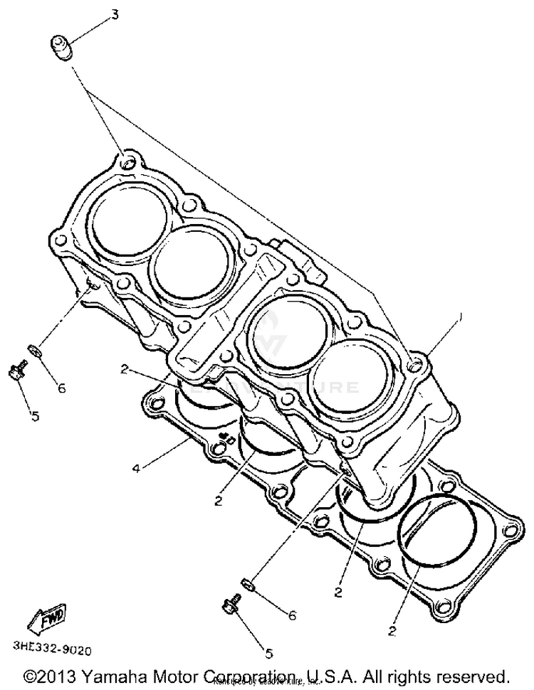 Cylinder FZR600RAC - 1990 Schematic