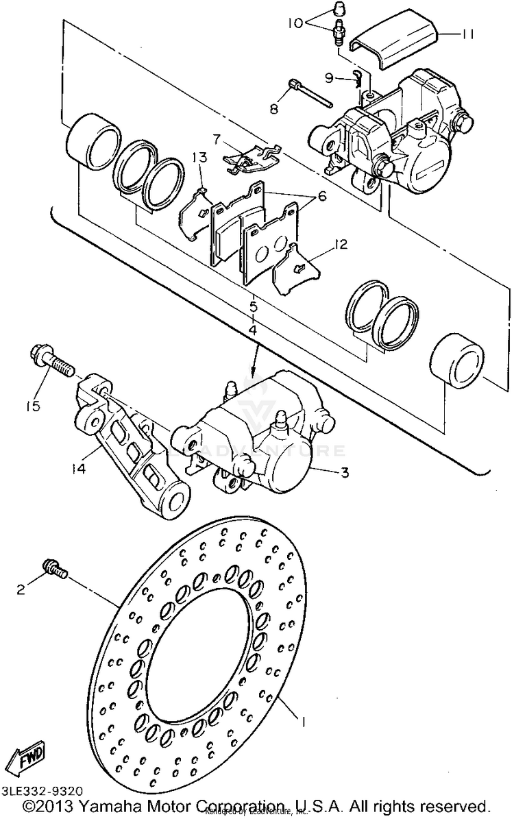Rear Brake Caliper Schematic