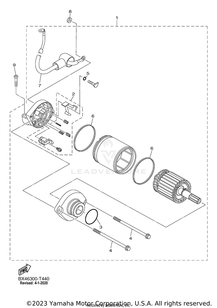 Starting Motor YZFR1 - YZFR1HCB - 2017 Schematic