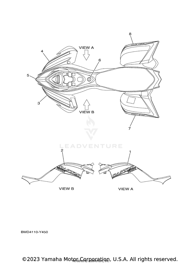 Graphics RAPTOR 700R SE CAL - YFM70RCCRD - 2024 Schematic