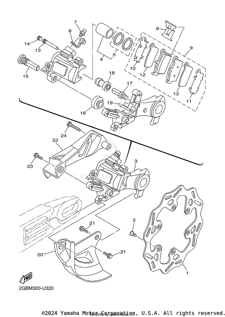 Rear Brake Caliper Schematic