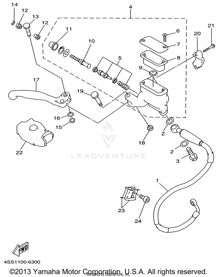 Front Master Cylinder Schematic