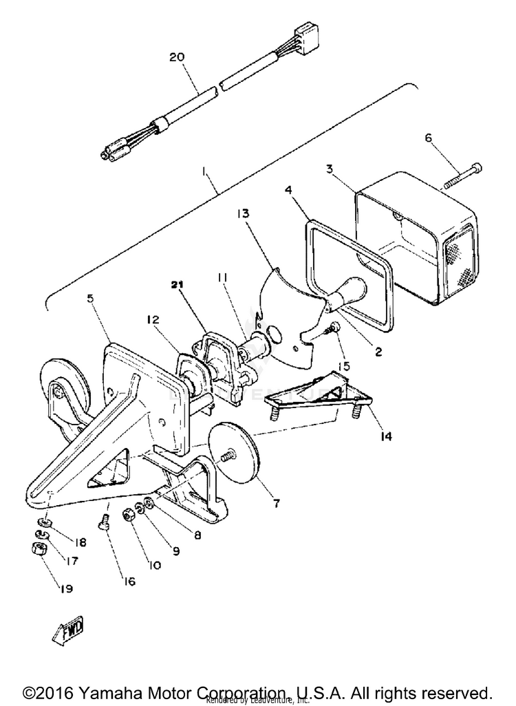 Taillight XT250 - XT250H_198 - 1981 Schematic