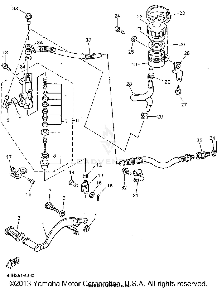 Rear Master Cylinder Schematic