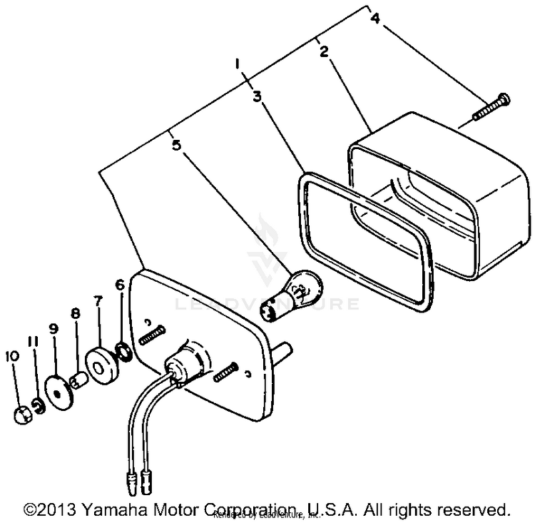 Taillight BIG BEAR 4WD - YFM350FWD - 1992 Schematic
