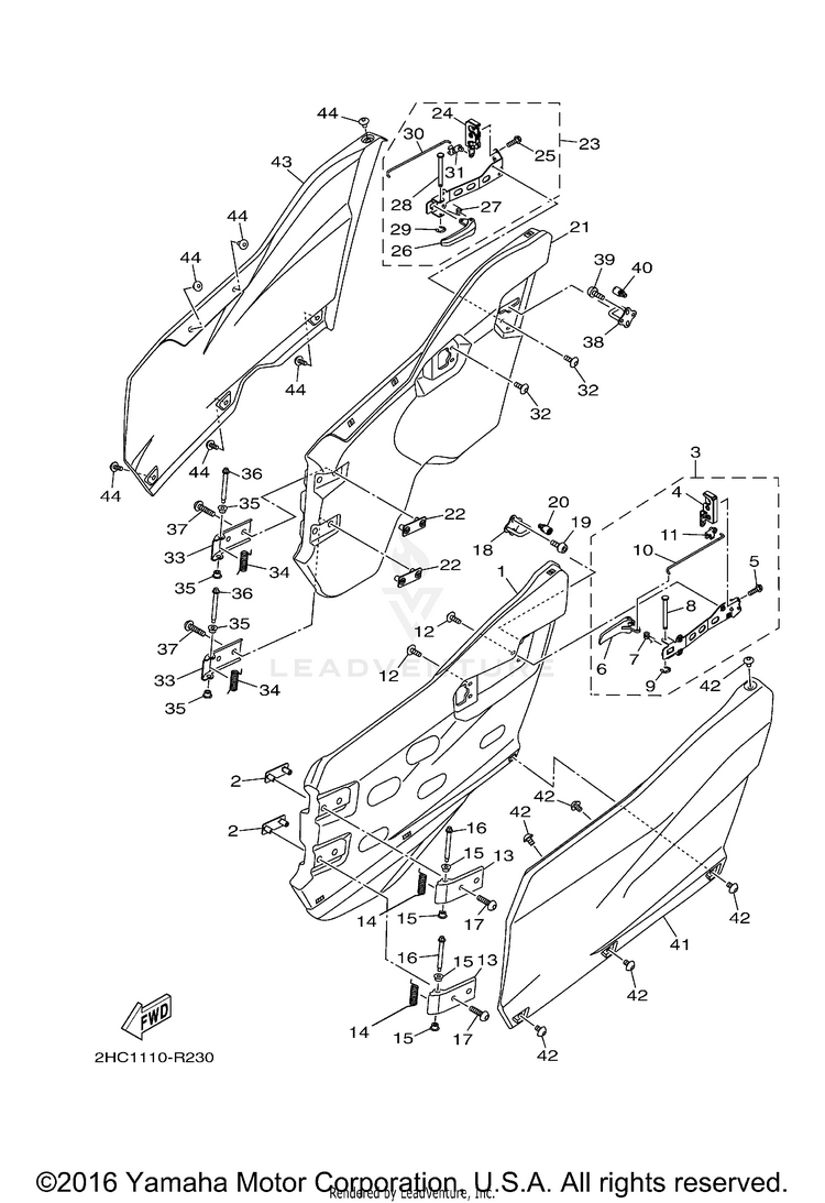 Side Cover 3 YXZ1000R EPS - YXZ10YMXHO - 2017 Schematic