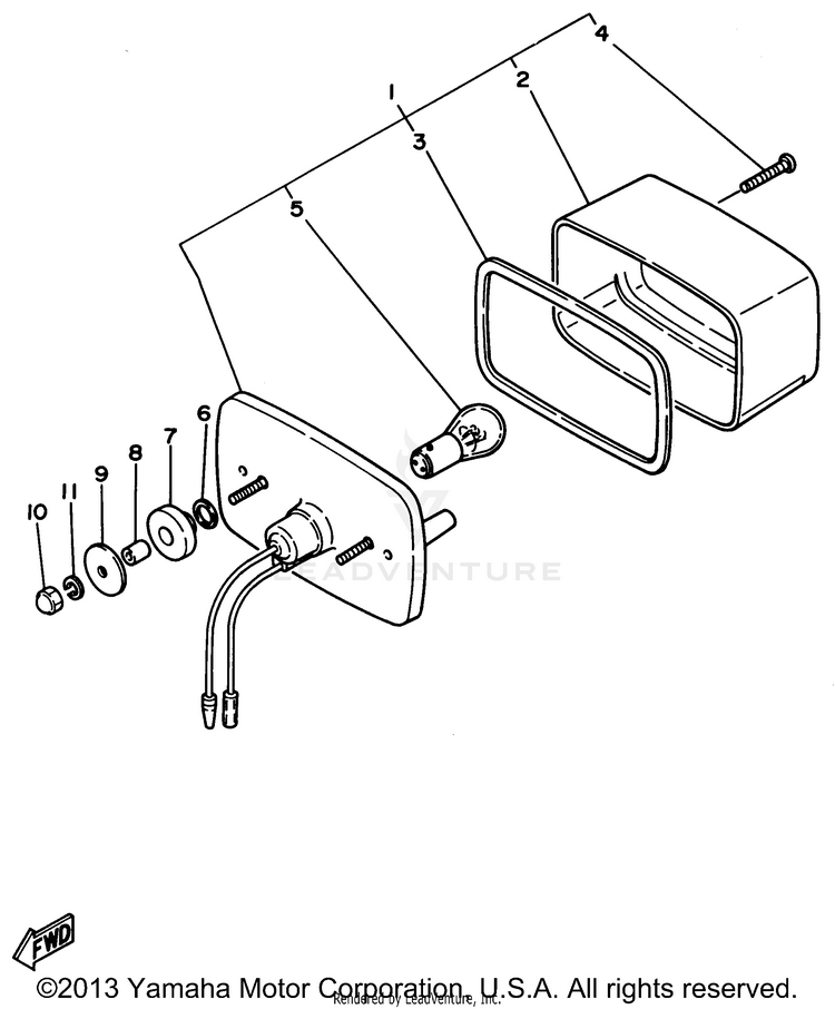 Taillight BIG BEAR 4WD (ME & NH Only) - YFM350FWF_MNH - 1994 Schematic