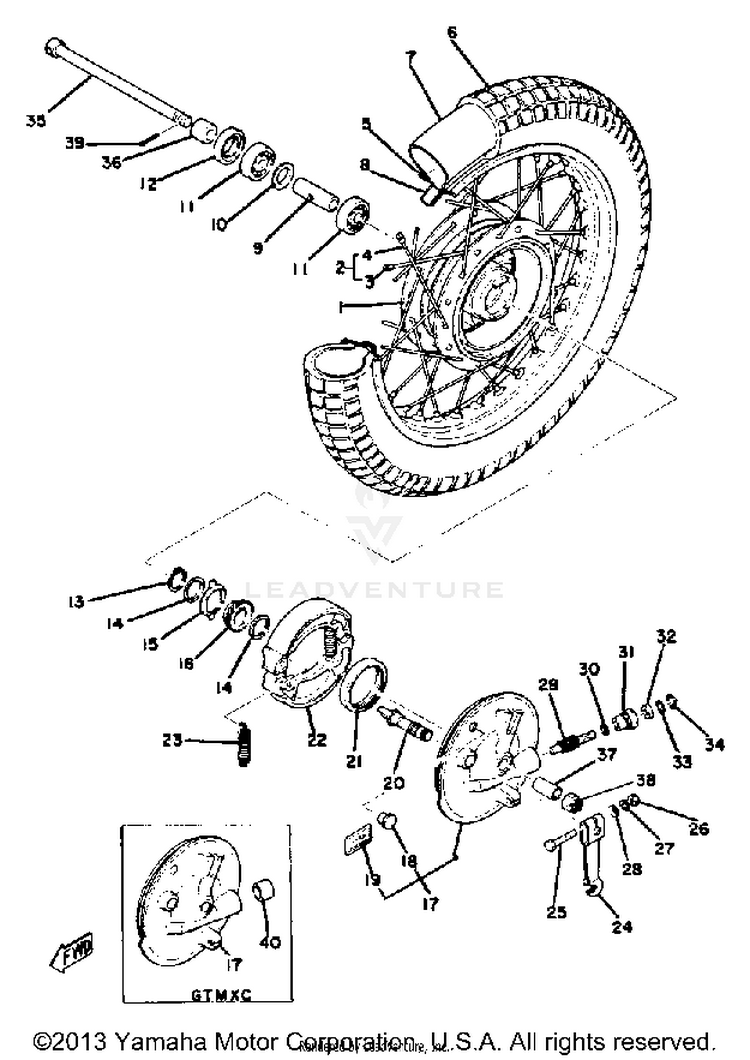 Front Wheel GT80C - 1976 Schematic