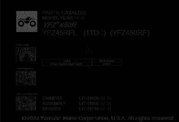 1 Title Page YFZ450R - YFZ450RFL - 2015 Schematic