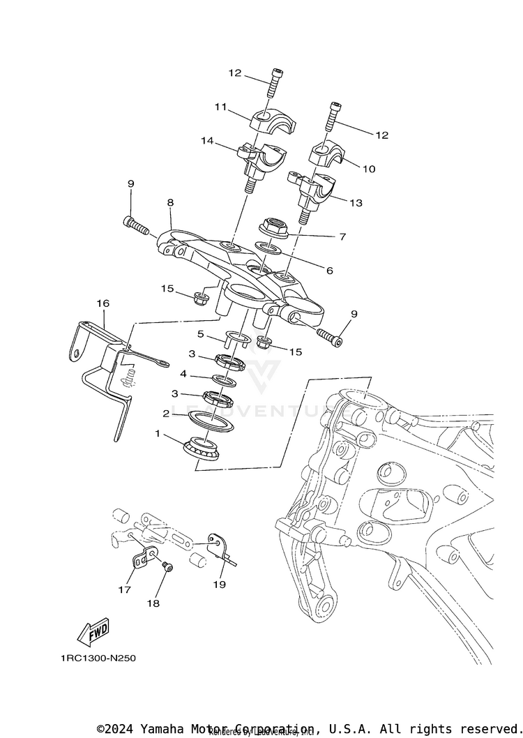 Steering FZ09 CA - FZ09FCGY - 2015 Schematic