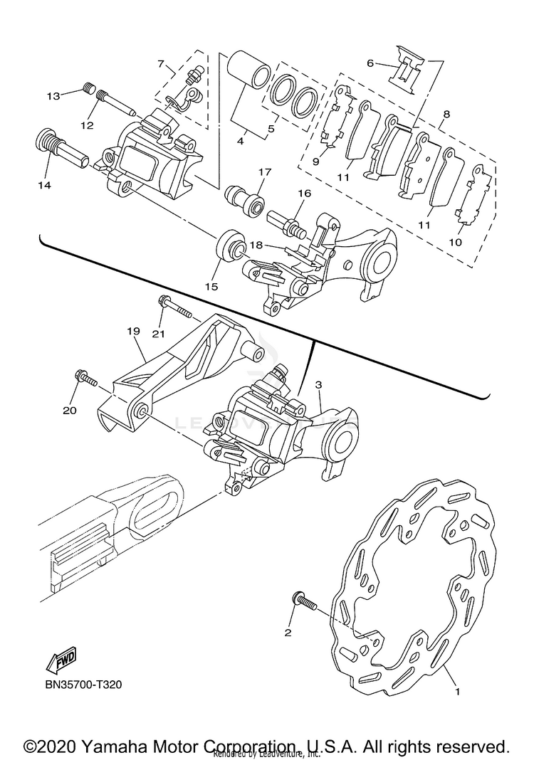 Rear Brake Caliper Schematic