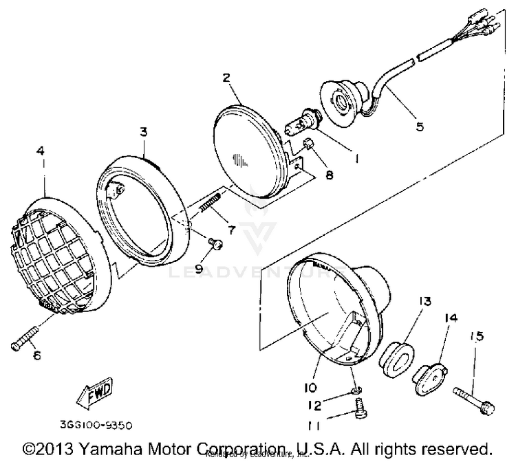 Headlight BANSHEE - YFZ350D_MN - 1992 Schematic