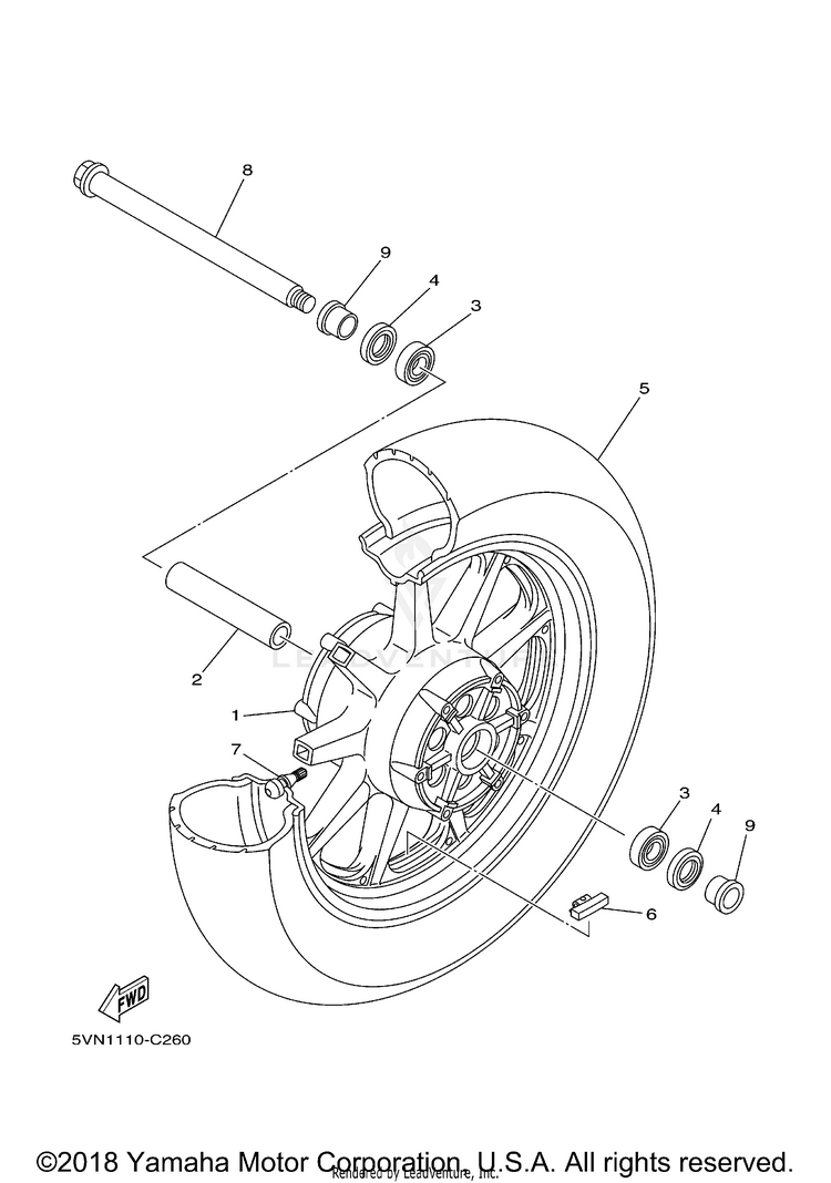 Front Wheel ROAD STAR - XV17AWXCL - 2008 Schematic