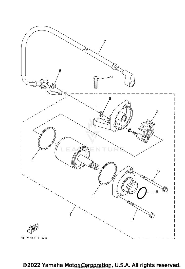 Starting Motor YFZ450R SE - YFZ45YSSNB - 2022 Schematic
