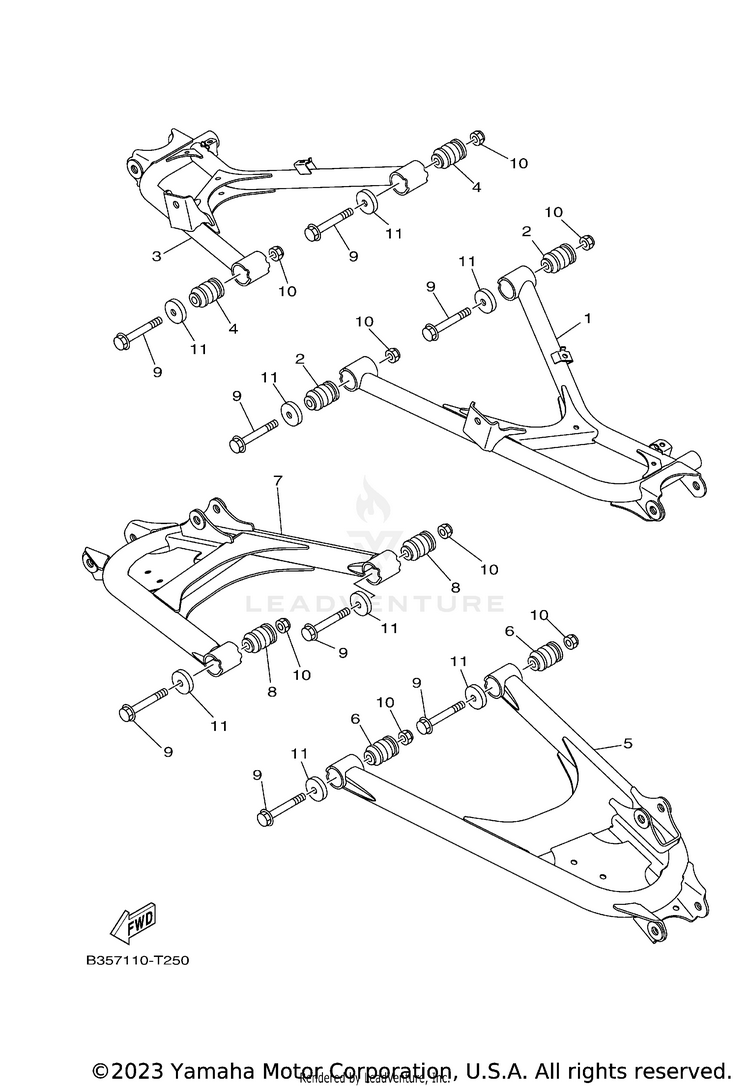 Rear Arm WOLVERINE R-SPEC EPS - YXE70WPAJL - 2018 Schematic