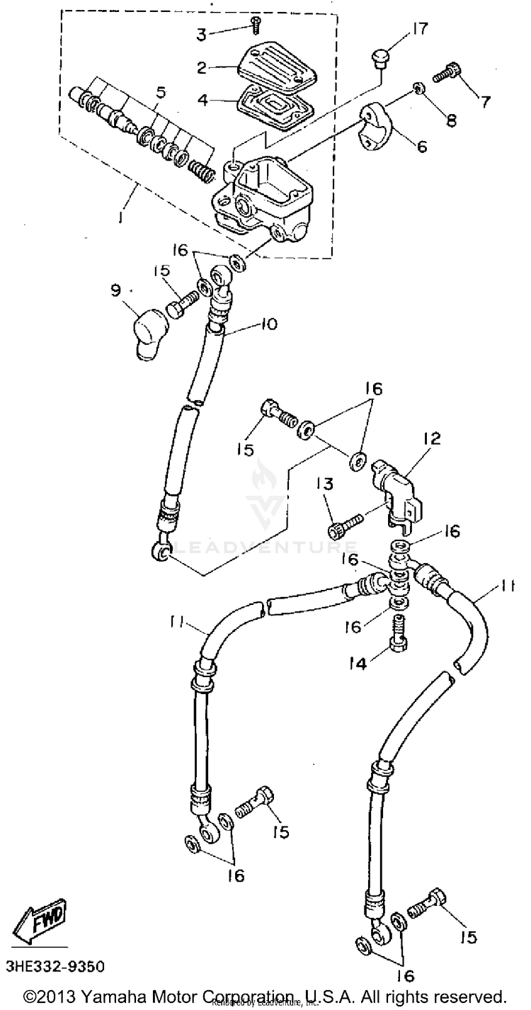Front Master Cylinder Schematic